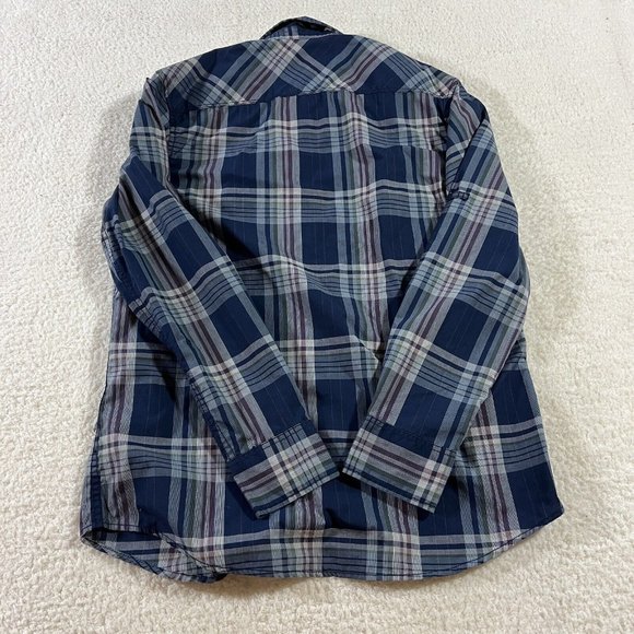 International Concepts Shirt Men's Medium Blue Pearl Snap Button Up - Picture 8 of 8